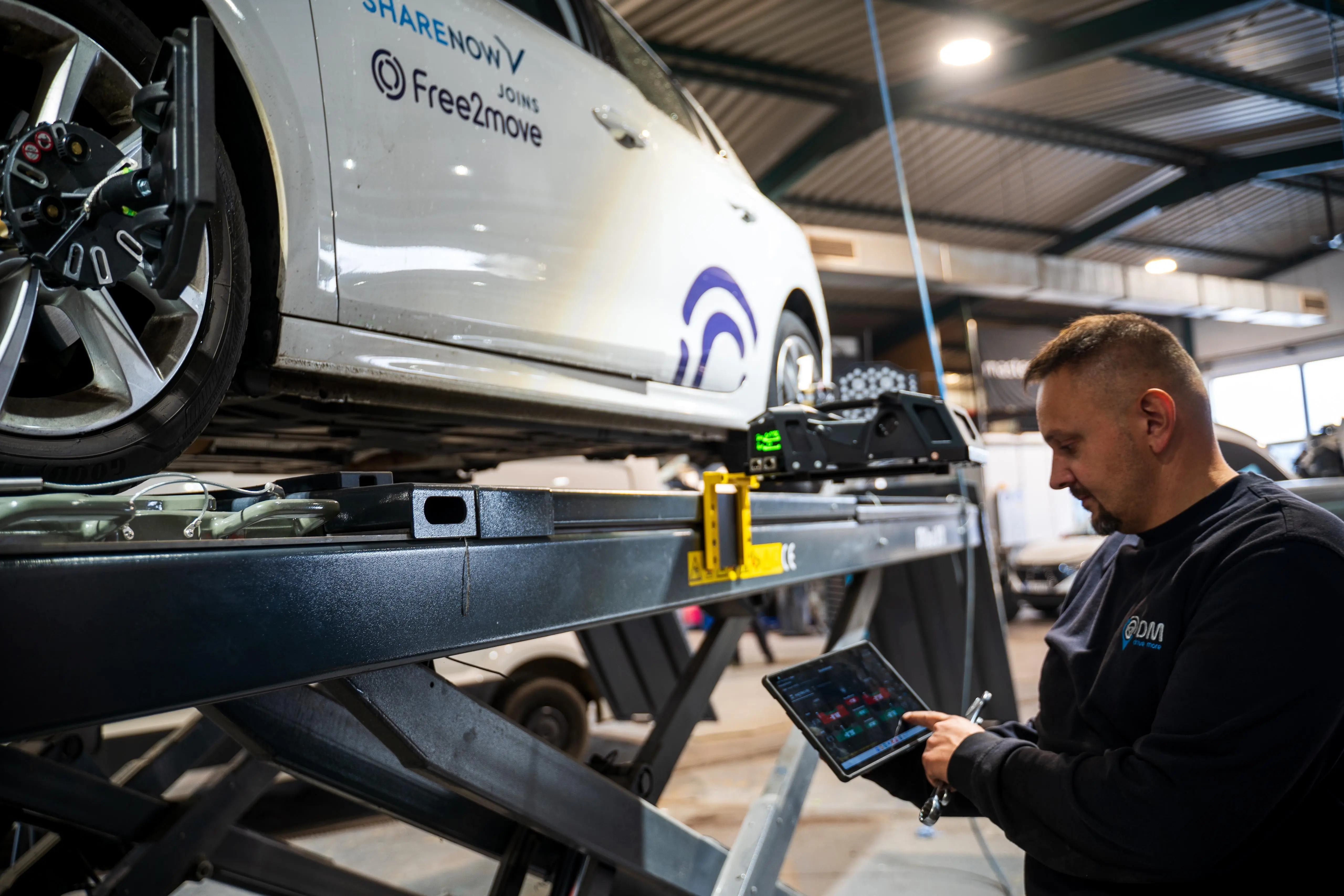 Achsvermessung – Detailaufnahme